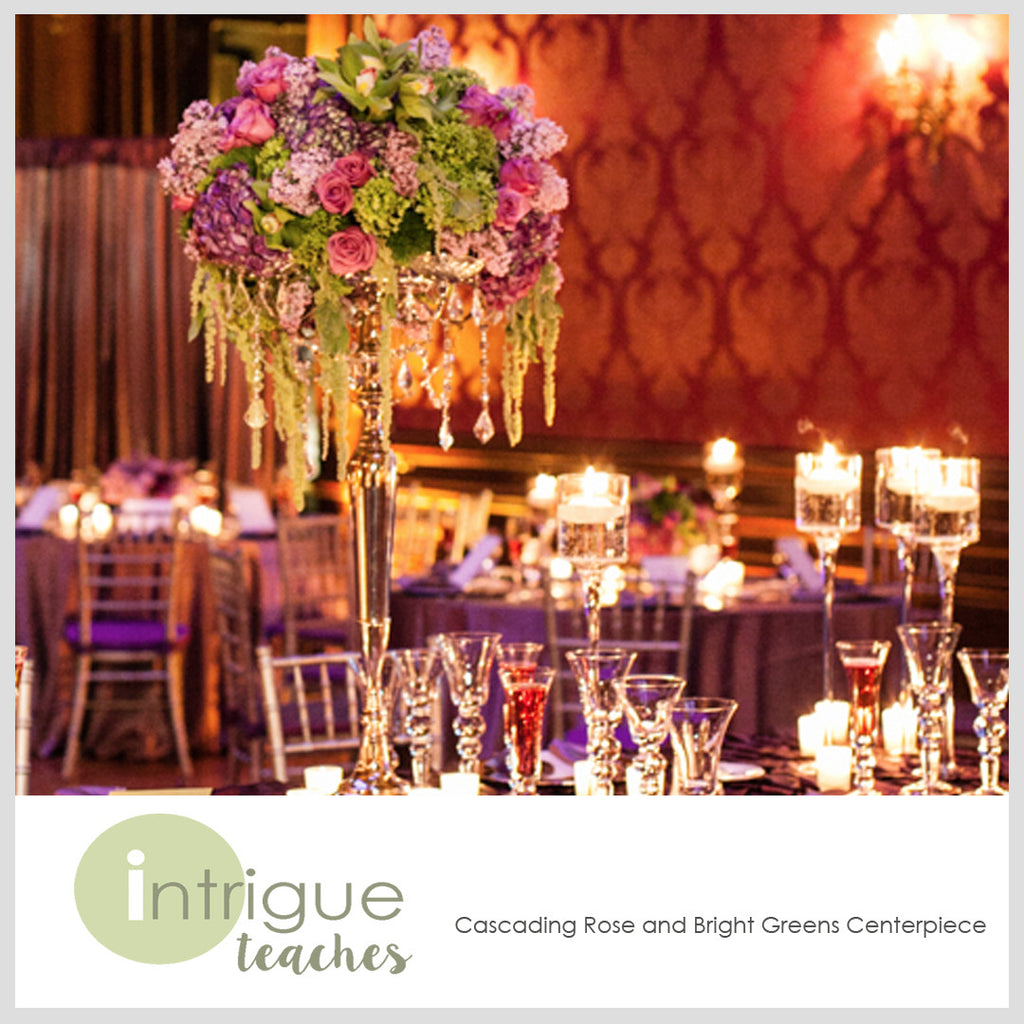 Cascading Rose & Bright Greens Centerpiece
