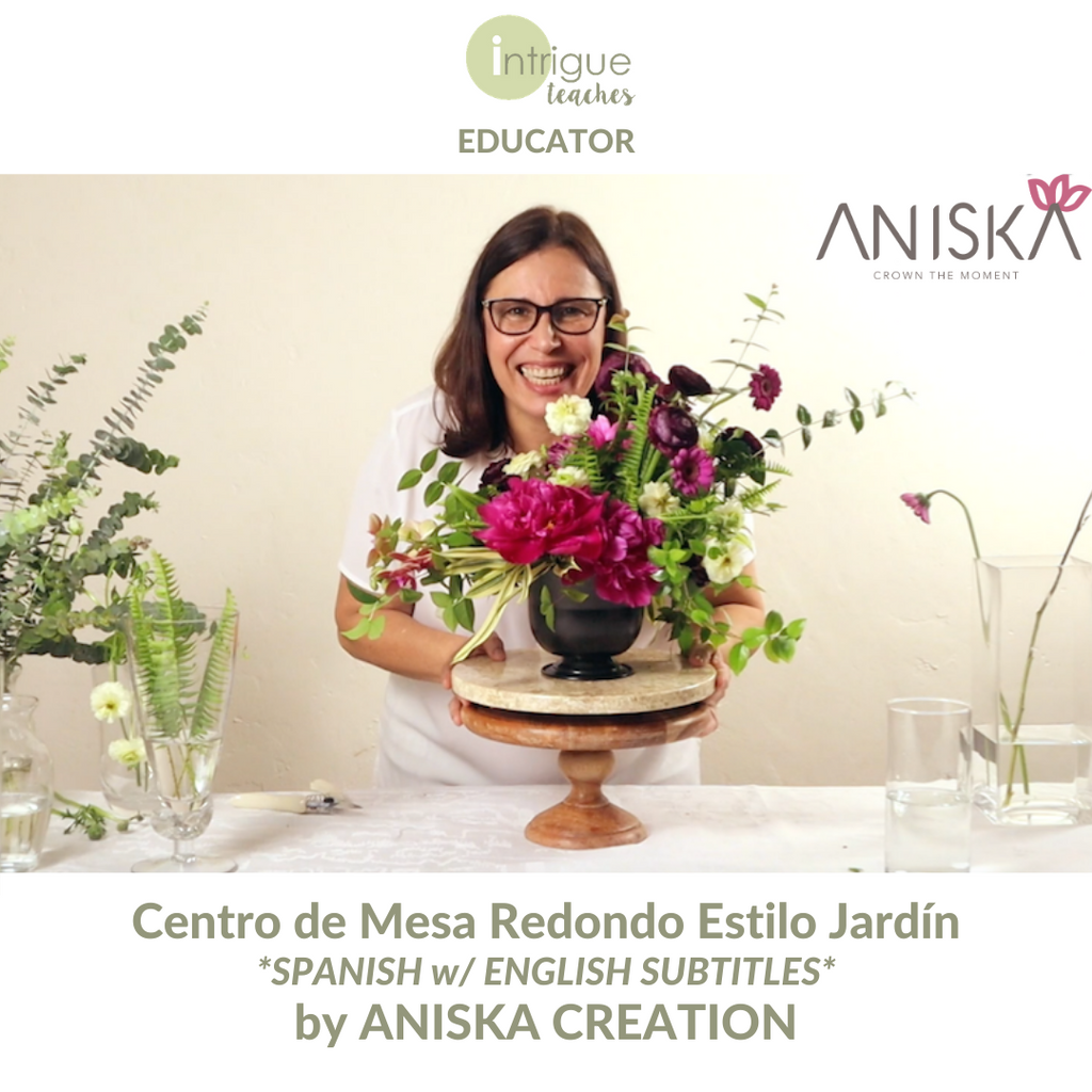Centro de Mesa Redondo Estilo Jardín (Round Garden Style Centerpiece)