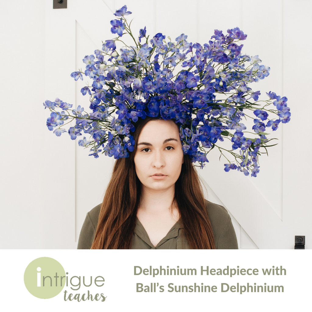 Headpiece with Ball's Sunshine Delphinium
