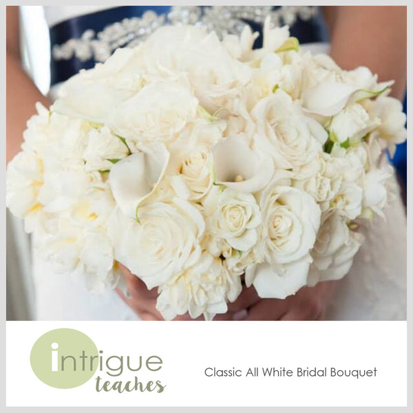 Classic All White Bridal Bouquet