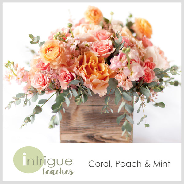 Coral, Peach & Mint Centerpiece