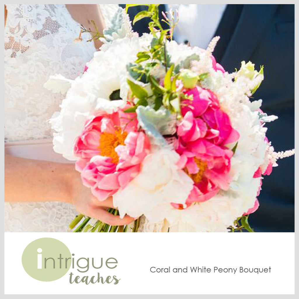 Coral & White Peony Bouquet