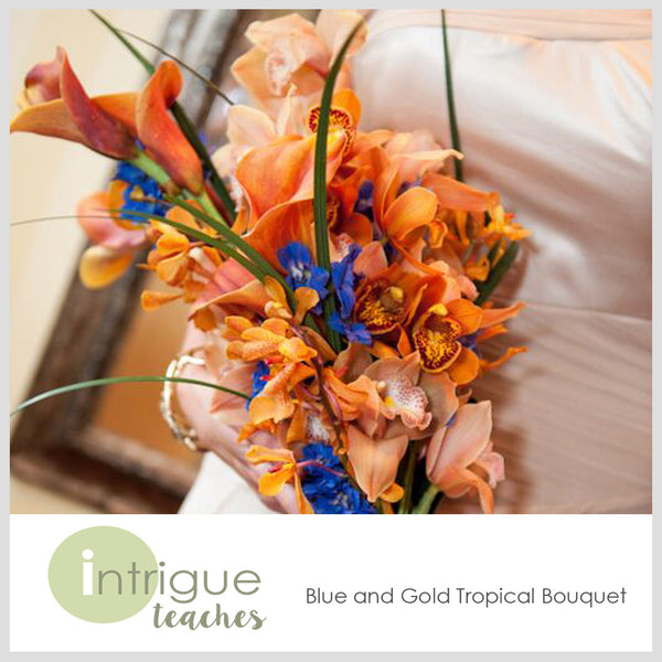 Blue & Gold Tropical Bouquet