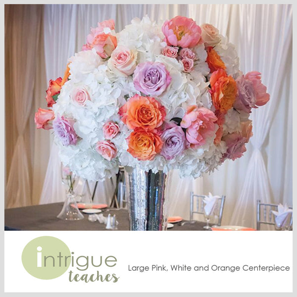 Large Pink, White & Orange Centerpiece