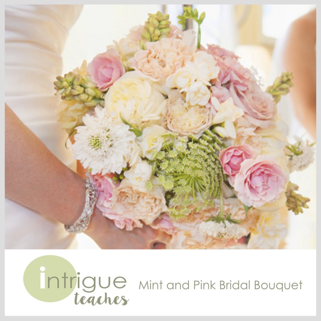 Mint and Pink Bridal Bouquet