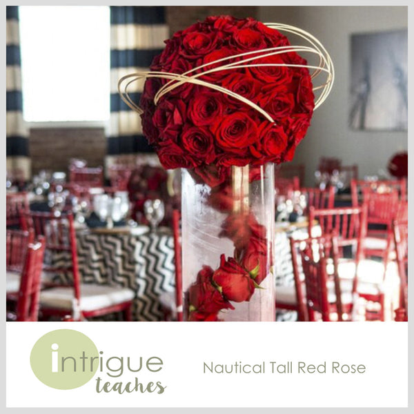 Nautical Tall Red Rose
