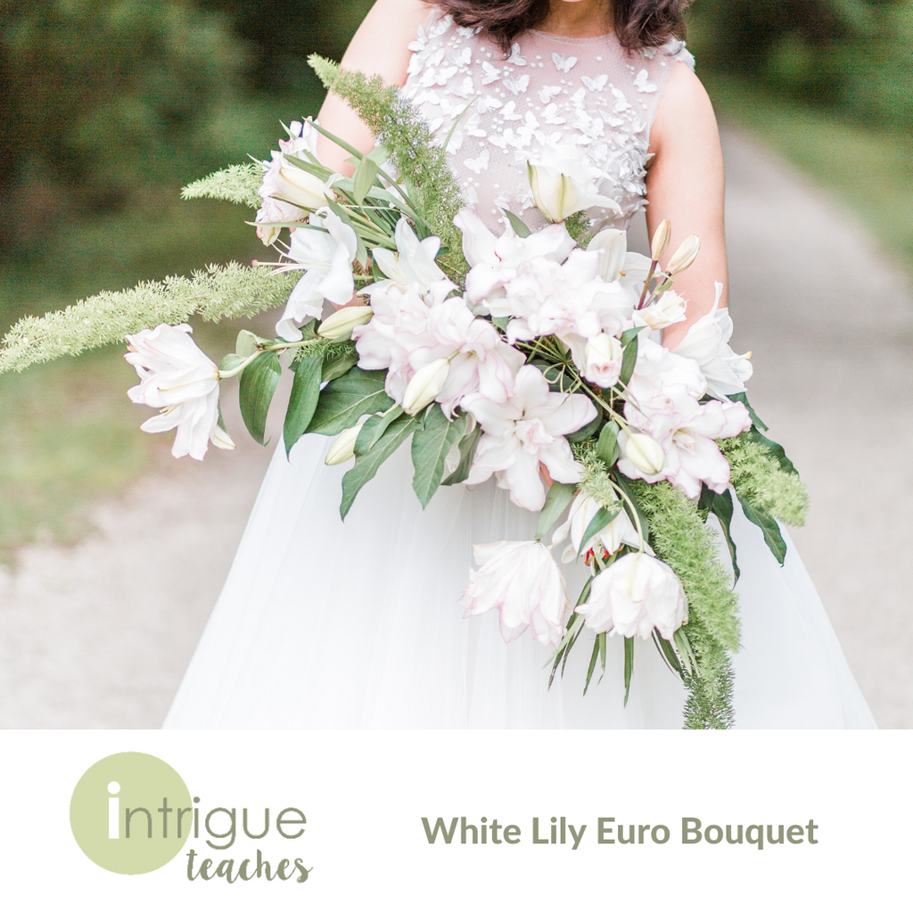 White Lily Euro Holder Bouquet