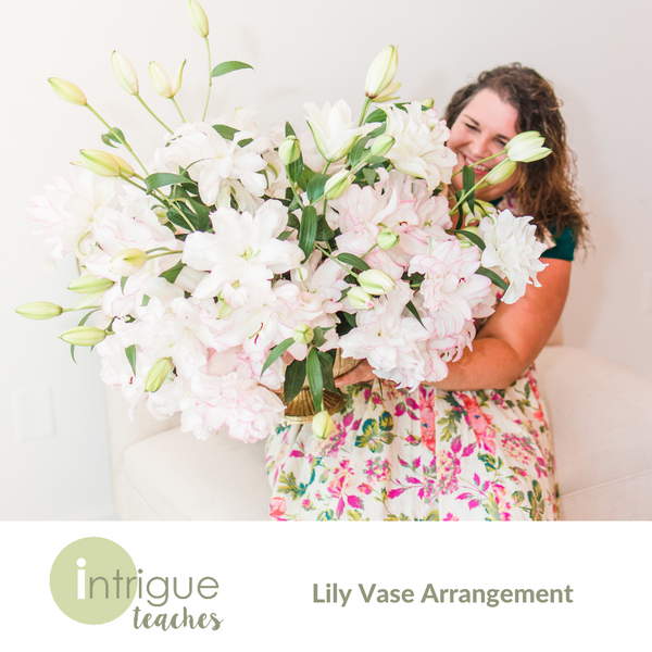 White Lily Vase Arrangement
